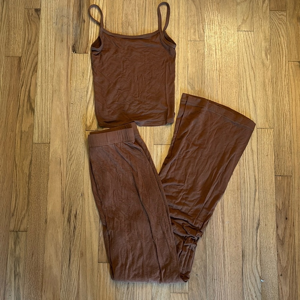 Women’s SKIMS 2 piece Lounge Set Burnt Orange XXS
